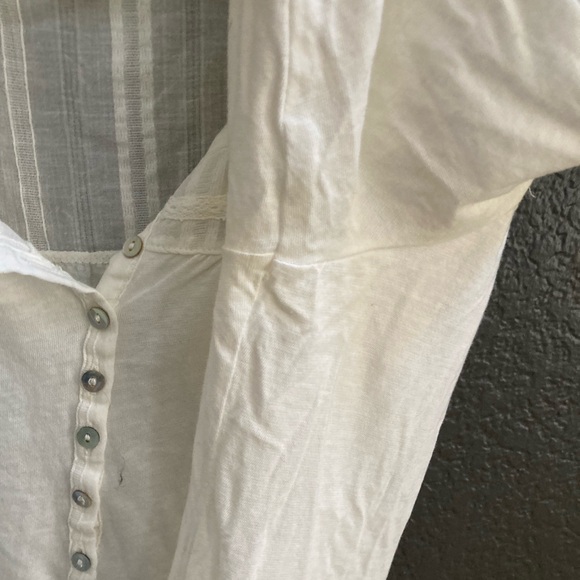 H&M White top/blouse/delicate Henley XL - Picture 9 of 10